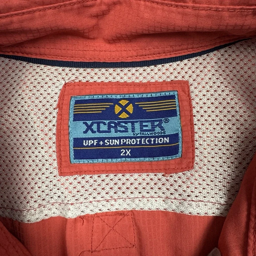 XCaster Outdoor Vented Fishing Shirt Men's XXL UPF + Sun Protection Coral Red - Picture 3 of 9